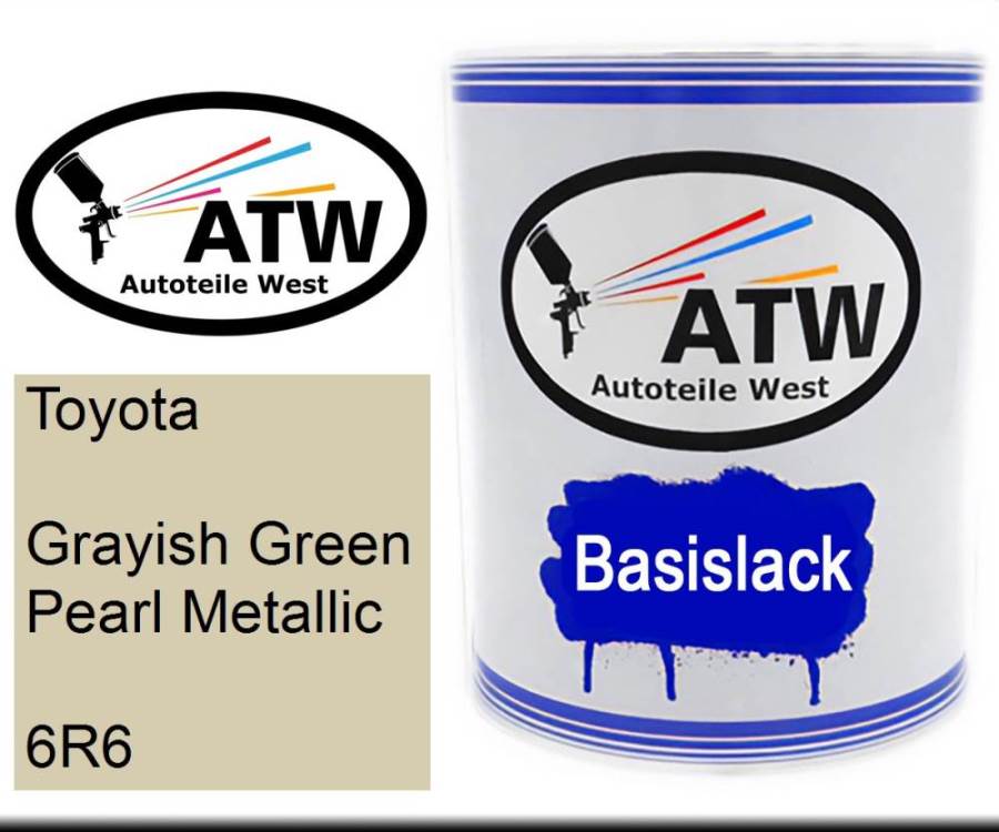 Toyota, Grayish Green Pearl Metallic, 6R6: 1L Lackdose, von ATW Autoteile West.